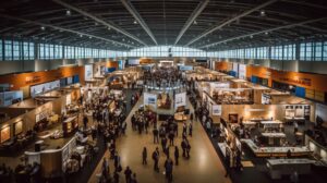 Public exhibition hall business trade show marketing. Generative AI